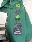 Minecraft Creeper Boys Size Lg Dark Green Hoodie With Front Zipper Pouch New