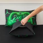 ZRNBAST Twin Bedding Set for Boys 6-Piece Green Gamer Comforter Set for Kids Teen Soft Lightweight Microfiber Video Game Bed in A Bag with Sheet Set All Season(Green,Twin)