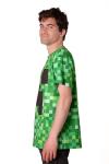 Cosplaya Pixel Green Face Costume Shirt for Mens Womens Adult Men Cosplay Pajamas Adults Halloween Christmas, L