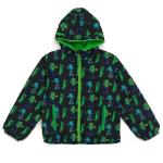 Minecraft Big Boys Zip Up Waterproof Hooded Rain Jacket Coat Black/Green 12