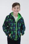 Minecraft Big Boys Zip Up Waterproof Hooded Rain Jacket Coat Black/Green 12