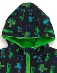 Minecraft Big Boys Zip Up Waterproof Hooded Rain Jacket Coat Black/Green 12