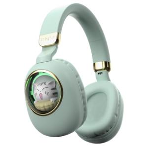 Girls Green Gaming Headset with Microphone - Wired & Wireless Noise Cancelling Over Ear Headphones for Kids & School - Bluetooth Earbuds