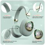 Girls Green Gaming Headset with Microphone - Wired & Wireless Noise Cancelling Over Ear Headphones for Kids & School - Bluetooth Earbuds