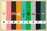 Minecraft - Pixel Bars Wall Poster, 34L" x 22.4W", Blonde Framed Version