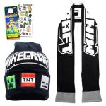 Minecraft Hat and Scarf Set for Kids - Gamers Bundle with TNT Mobs Beanie and Scarf Plus Stickers, More | Minecraft Winter Gear for Boys