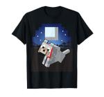 Minecraft Wolf Companion with Collar Night Scene T-Shirt