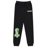 Minecraft Boys Hoodie Sweatpants Set - Black and Green Creeper Face Costume Hoodie Sweatshirt and Sweatpants Set (Jade Black, X-Small)
