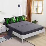 Z.Jian HOME Gamer Bedding Set, 5 Piece Twin Size, Green, for Boys Girls Kids Teens, Video Game Bedding Decorative Bed in a Bag with Comforter, Sheets, Pillow Case, Cushion Cover