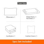 Z.Jian HOME Gamer Bedding Set, 5 Piece Twin Size, Green, for Boys Girls Kids Teens, Video Game Bedding Decorative Bed in a Bag with Comforter, Sheets, Pillow Case, Cushion Cover