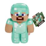 Mattel Minecraft Diamond Steve Soft Plush Collectible Pixelated Design Famous Game Character Toy for Kids 3+ Years HPP23