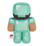 Mattel Minecraft Diamond Steve Soft Plush Collectible Pixelated Design Famous Game Character Toy for Kids 3+ Years HPP23