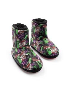 Minecraft Creeper & TNT | Multicoloured Fluffy High-Rise Slippers | Indoor Relaxation Wear | Graffiti Print Design