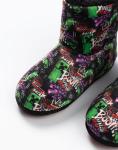 Minecraft Creeper & TNT | Multicoloured Fluffy High-Rise Slippers | Indoor Relaxation Wear | Graffiti Print Design