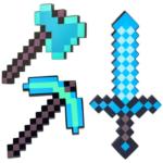 Dpucle 3pcs Game Toys,Foam Sword Pickaxe and Axe for Role-Play,Weapons,Halloween for Video Game Fans (3pcs Toys)