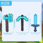 Dpucle 3pcs Game Toys,Foam Sword Pickaxe and Axe for Role-Play,Weapons,Halloween for Video Game Fans (3pcs Toys)