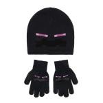Minecraft Creeper & Enderman 3-Piece Beanie & Gloves Set