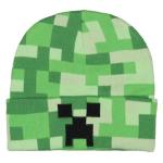 Minecraft Creeper Embroidered Face Allover Pixelated Design Gamer Cuffed Adult Beanie Hat OSFM for Men Women Green