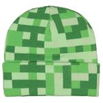 Minecraft Creeper Embroidered Face Allover Pixelated Design Gamer Cuffed Adult Beanie Hat OSFM for Men Women Green