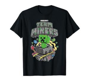 Minecraft Team Miners Creeper in Minecart T-Shirt