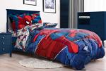 Jay Franco Marvel Spiderman Burst 4 Piece Twin Bed Set - Includes Reversible Comforter & Sheet Set - Bedding - Super Soft Fade Resistant Microfiber - (Official Marvel Product)