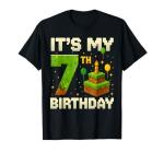 Birthday Boy 7 Years It's My 7th Birthday Game Video Pixel T-Shirt