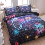 MWMWMW Gaming Bedding Sets for Boys, Kids King Size Comforter for Boys, Kids King Size Gaming Bed Set with 1 Comforter and 2 Pillowcases
