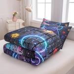 MWMWMW Gaming Bedding Sets for Boys, Kids King Size Comforter for Boys, Kids King Size Gaming Bed Set with 1 Comforter and 2 Pillowcases
