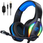 Fachixy FC100 Gaming Headset with Microphone for PS4, PS5, Switch, Xbox, PC, Mac, Gamer Headset with RGB Light, Computer Headphones with Mic