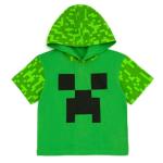Minecraft Creeper Big Boys Hooded Cosplay T-Shirt and French Terry Shorts Outfit Set Green/Black 14-16
