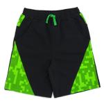 Minecraft Creeper Big Boys Hooded Cosplay T-Shirt and French Terry Shorts Outfit Set Green/Black 14-16