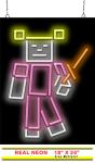 Block Girl Neon Sign | Jantec | 18" X 24" | Pixel Minecraft Roblox Kids Gaming