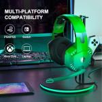 PHOINIKAS Gaming Headset for PC, PS4, PS5, Stereo Gaming Headphone for Switch, with Noise Cancelling Mic (Dazzle Green)