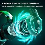 PHOINIKAS Gaming Headset for PC, PS4, PS5, Stereo Gaming Headphone for Switch, with Noise Cancelling Mic (Dazzle Green)