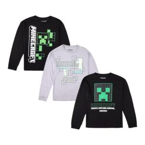 Bioworld Minecraft Create Explore Survive Boy's 3-Pack Crew Neck Long Sleeve Shirts-XS (4/5)