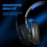 Jimonyer Gaming Headset for PC/PS4/PS5/Xbox One/Switch, Stereo Surround Sound Gaming Headphones with Noise Canceling Flexible Mic, Computer Headset with 3.5mm Jack & RGB Light(Blue)
