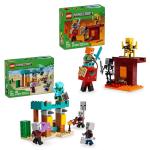 Bundle of LEGO Minecraft The Illager Desert Patrol + The Nether Lava Battle Building Sets - Minecraft Toys for Kids, Boys & Girls Ages 6-7 - Gift Idea for Birthdays - W/ 8 Minifigures - 21267 + 21266