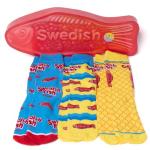 Odd Sox – Swedish Fish 3-Pack Gift Box – Crew Socks with Candy Graphic – Fun Collectible – Comfy Polyester Blend – Perfect Holiday or Birthday