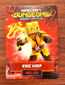Minecraft Dungeons Arcade VINE WHIP Melee Card Series 3 #66/143 Rare