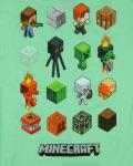 Minecraft T-Shirt Men's Game Essentials Grid Two-Sided Adult Graphic Tee (XX-Large) Mint Green