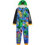 Get Trend Minecraft One Piece Pajamas for Boys, Teens, Hooded Long Sleeved Fleece Jumpsuit, Zip Up Sleepwear, Creeper Loungewear PJs, Gifts for Boys (11-12 Years, Multi Hooded Minecraft)