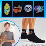Fortnite Pack of 4 Socks, Gamer Gifts for Boys, Teens, Men, Novelty Socks for School, Christmas, Secret Santa Gifts for Him (5/9 US, Black)