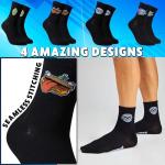 Fortnite Pack of 4 Socks, Gamer Gifts for Boys, Teens, Men, Novelty Socks for School, Christmas, Secret Santa Gifts for Him (5/9 US, Black)