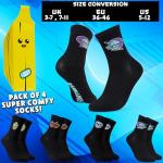 Fortnite Pack of 4 Socks, Gamer Gifts for Boys, Teens, Men, Novelty Socks for School, Christmas, Secret Santa Gifts for Him (5/9 US, Black)