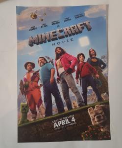 A Minecraft Movie ORIGINAL Promo Poster Imax Jack Black Jason Momoa 17 x 11.5