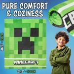 Minecraft Creeper Fleece Blanket for Kids Teens 46.5" x 39.4" Green Soft Plush Throw for Bed Sofa Couch Gamer Room Decor Gifts for Kids