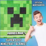 Minecraft Creeper Fleece Blanket for Kids Teens 46.5" x 39.4" Green Soft Plush Throw for Bed Sofa Couch Gamer Room Decor Gifts for Kids