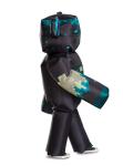 Minecraft Kids' Warden Inflatable Costume Suit Black One Size New Ships Fast