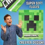 Minecraft Creeper Fleece Blanket for Kids Teens 46.5" x 39.4" Green Soft Plush Throw for Bed Sofa Couch Gamer Room Decor Gifts for Kids
