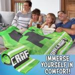 Minecraft Creeper Fleece Blanket for Kids Teens 46.5" x 39.4" Green Soft Plush Throw for Bed Sofa Couch Gamer Room Decor Gifts for Kids